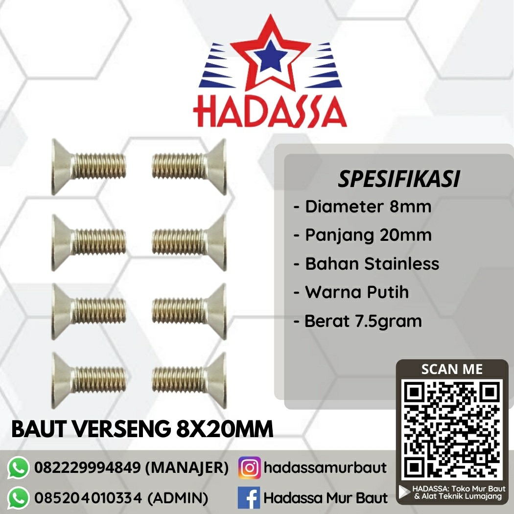 Baut Verseng 8x20mm