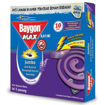 Baygon Jumbo Lavender Coil Box 5pcs