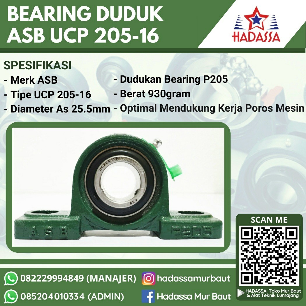 Bearing Duduk ASB UCP 205-16