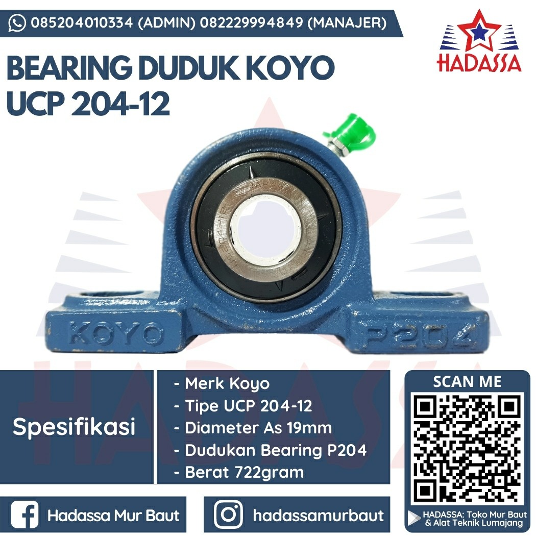 Bearing Duduk Koyo UCP 204-12