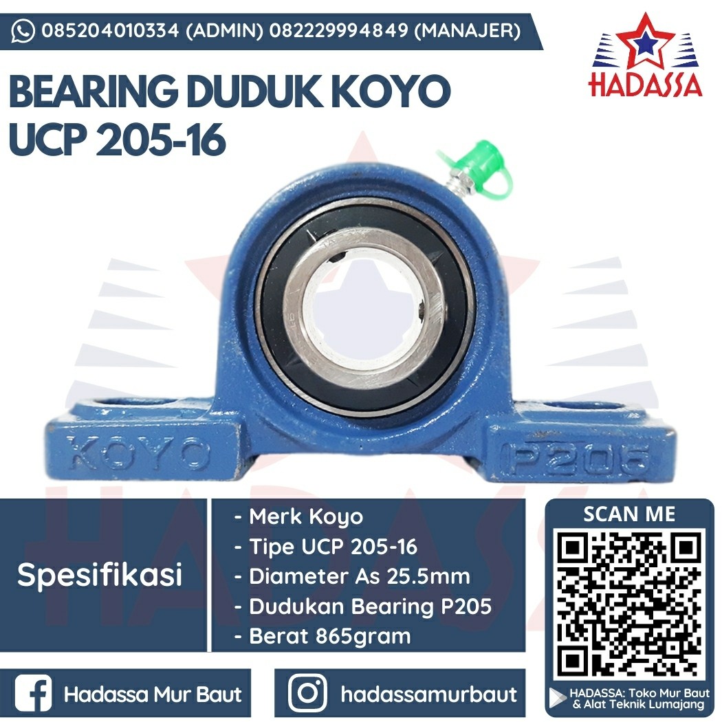 Bearing Duduk Koyo UCP 205-16