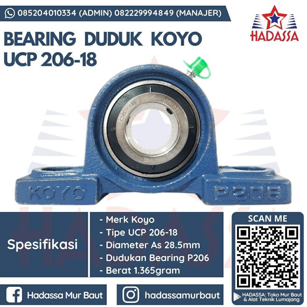 Bearing Duduk Koyo UCP 206-18