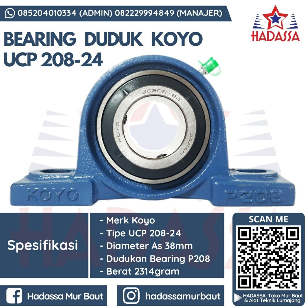 Bearing Duduk Koyo UCP 208-24