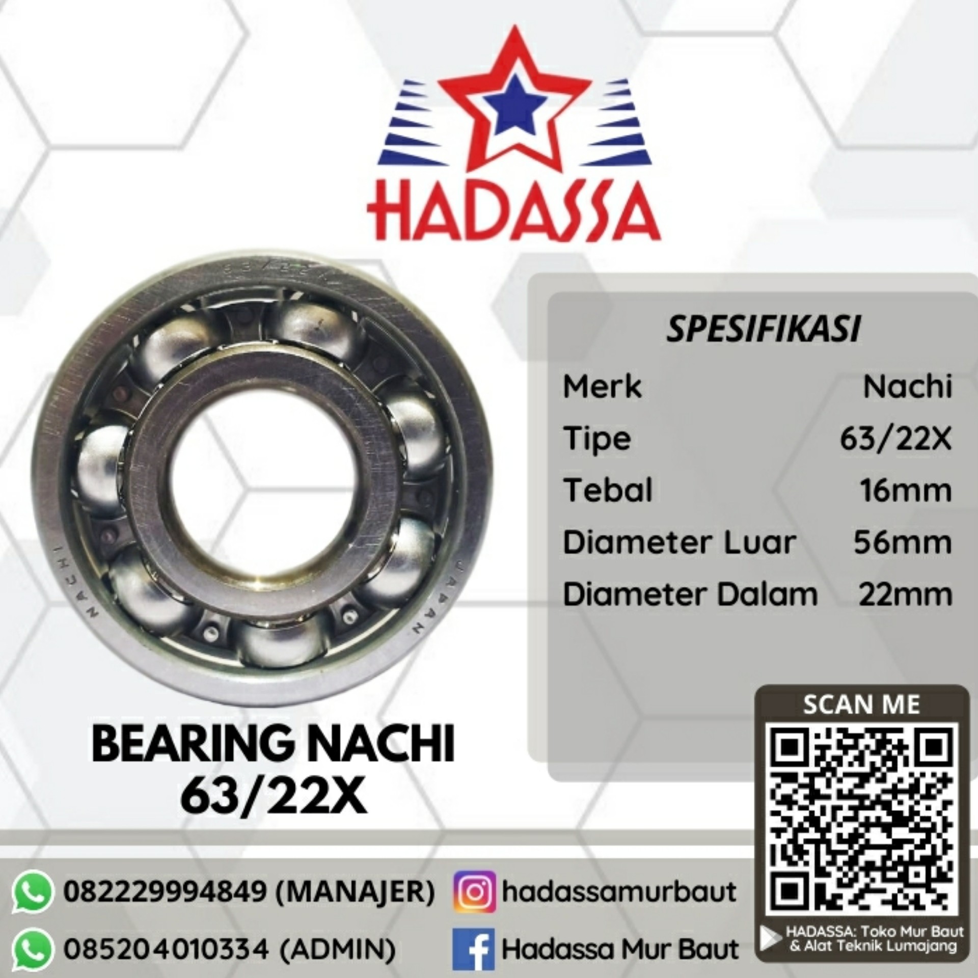 Bearing Nachi 63per22X