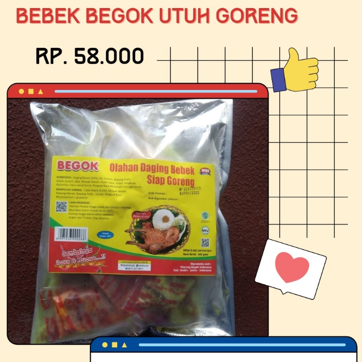 Bebek Begok Utuh Goreng 