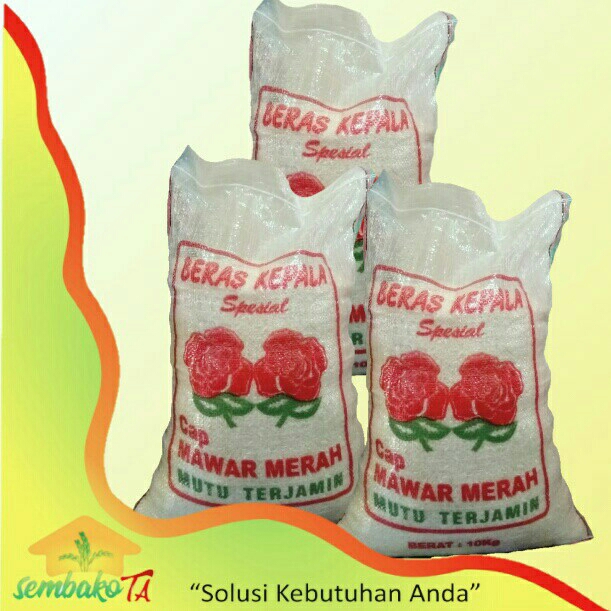 Beras Kepala cap Mawar Merah