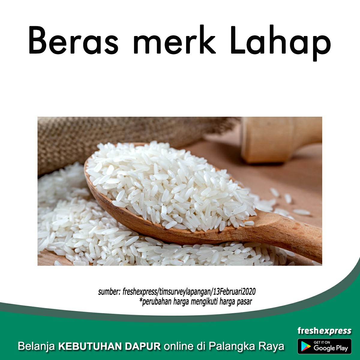 Beras Merek Lahap 1 Kg