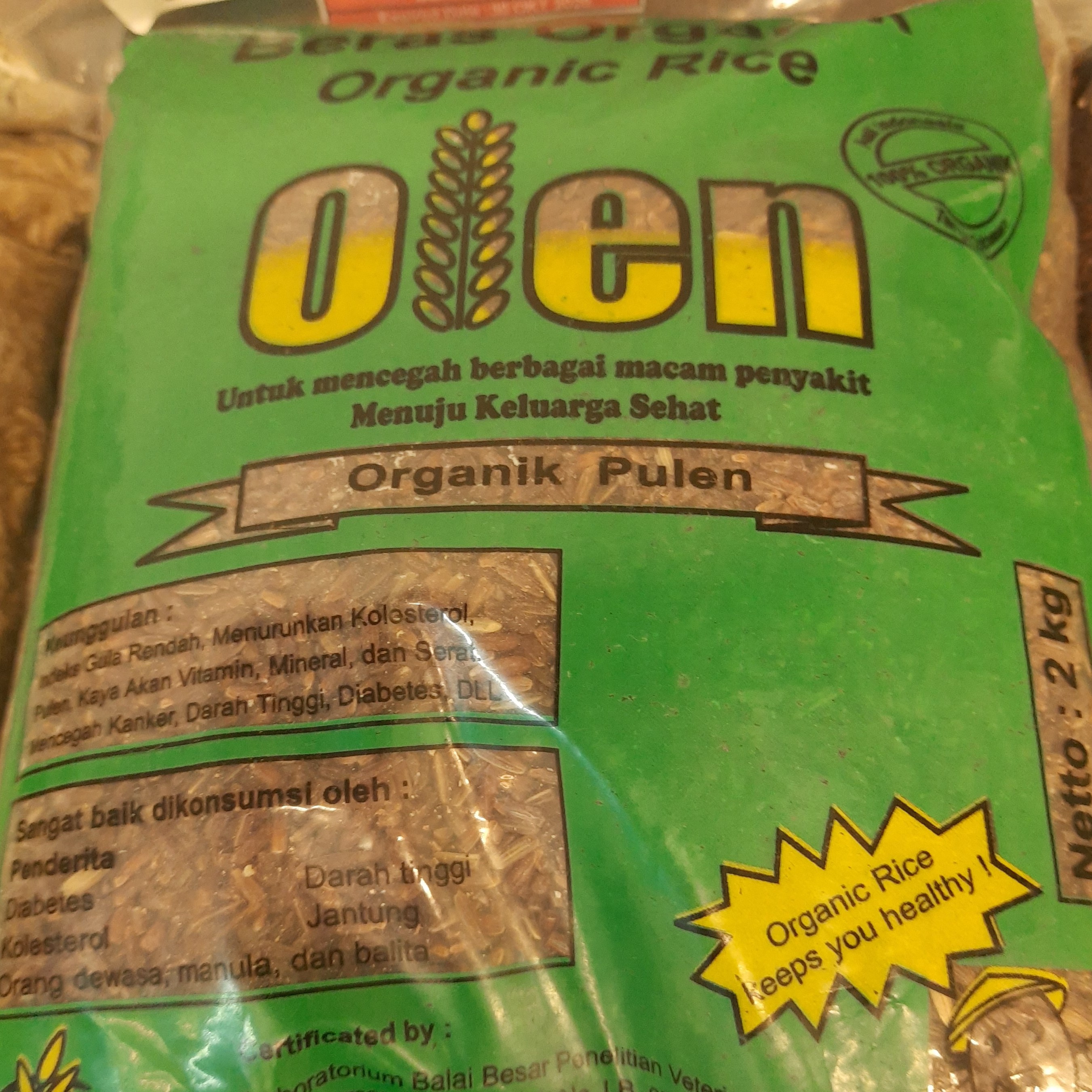 Beras Olen Merah Organic 1kg