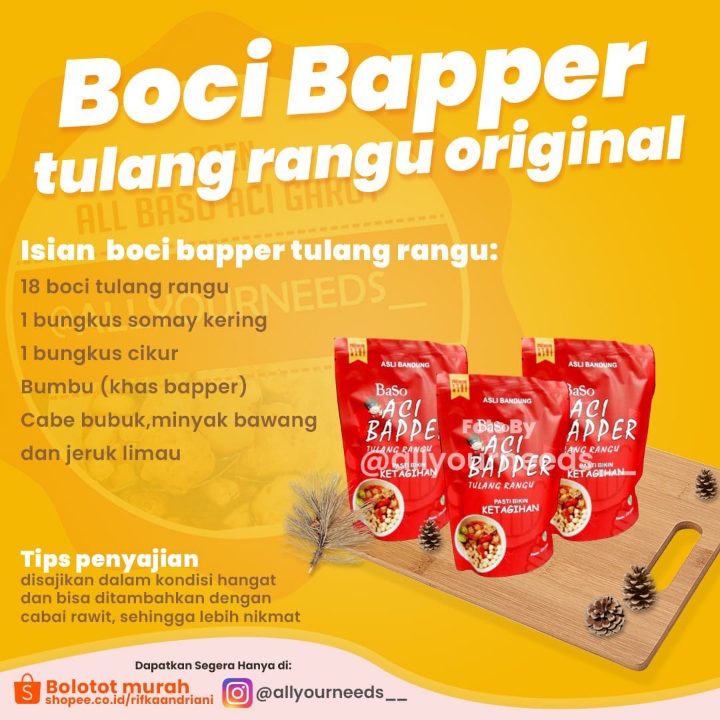 Boci Baper Tulang Rangu Original