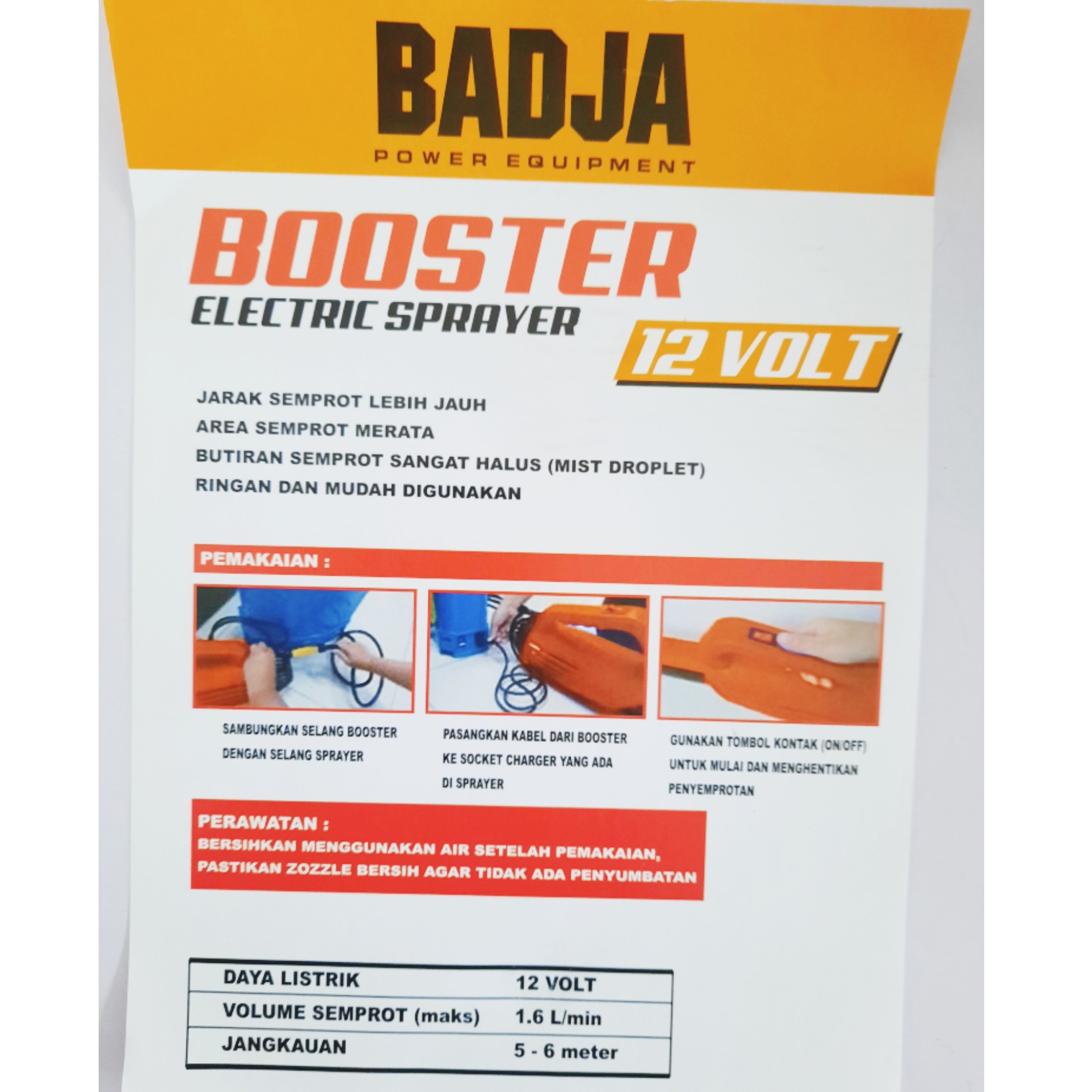 Booster Sprayer Elektrik Badja 12V 5