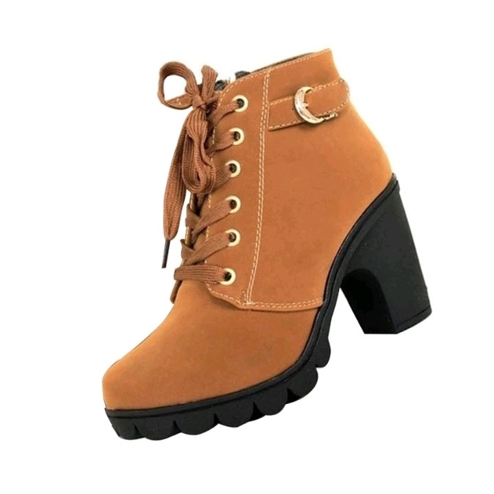 Boots Zipper Bludru Tan 2