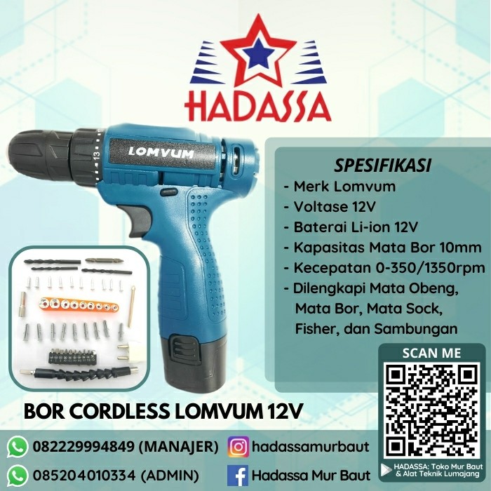 Bor Cordless Lomvum 12V