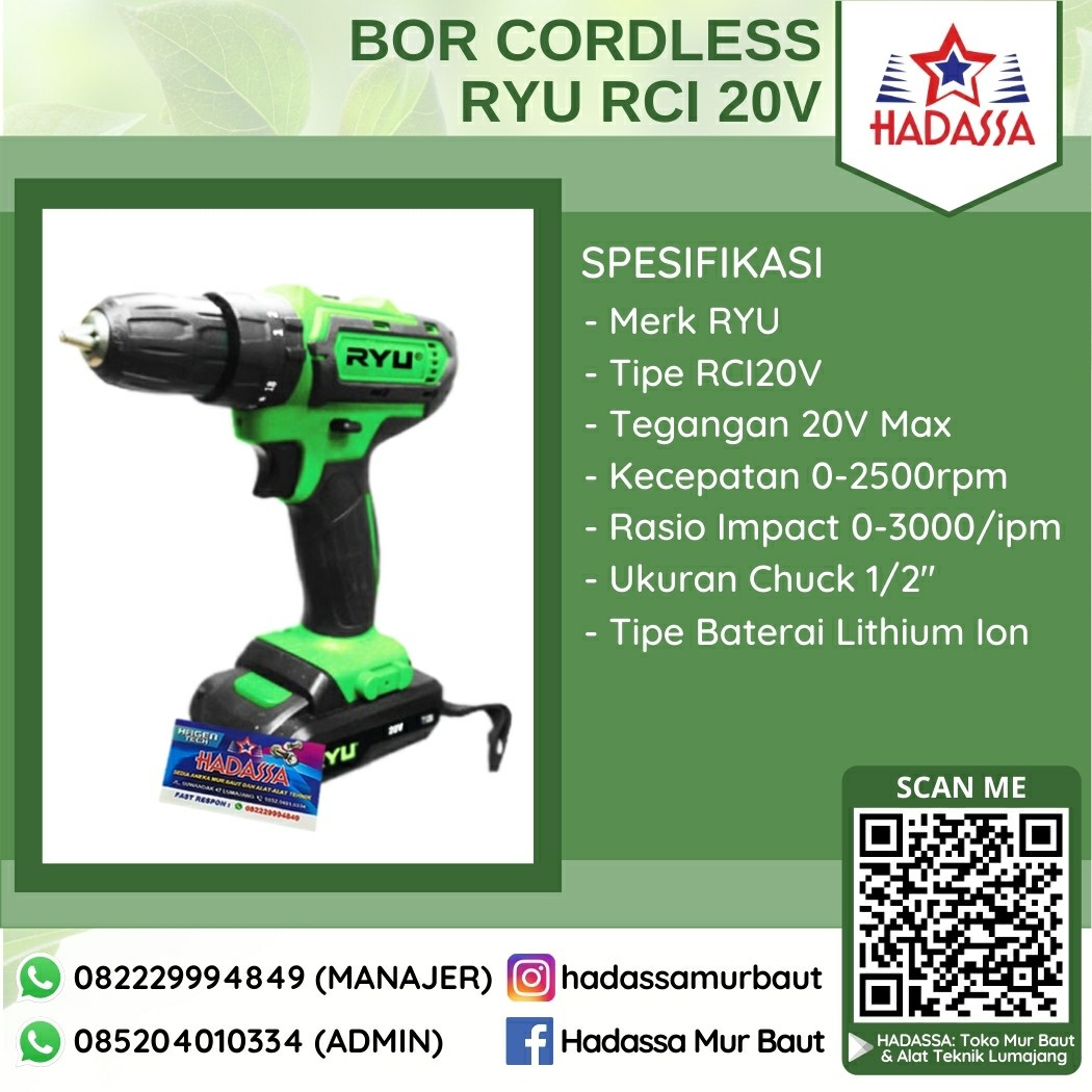 Bor Cordless Ryu RCI 20V