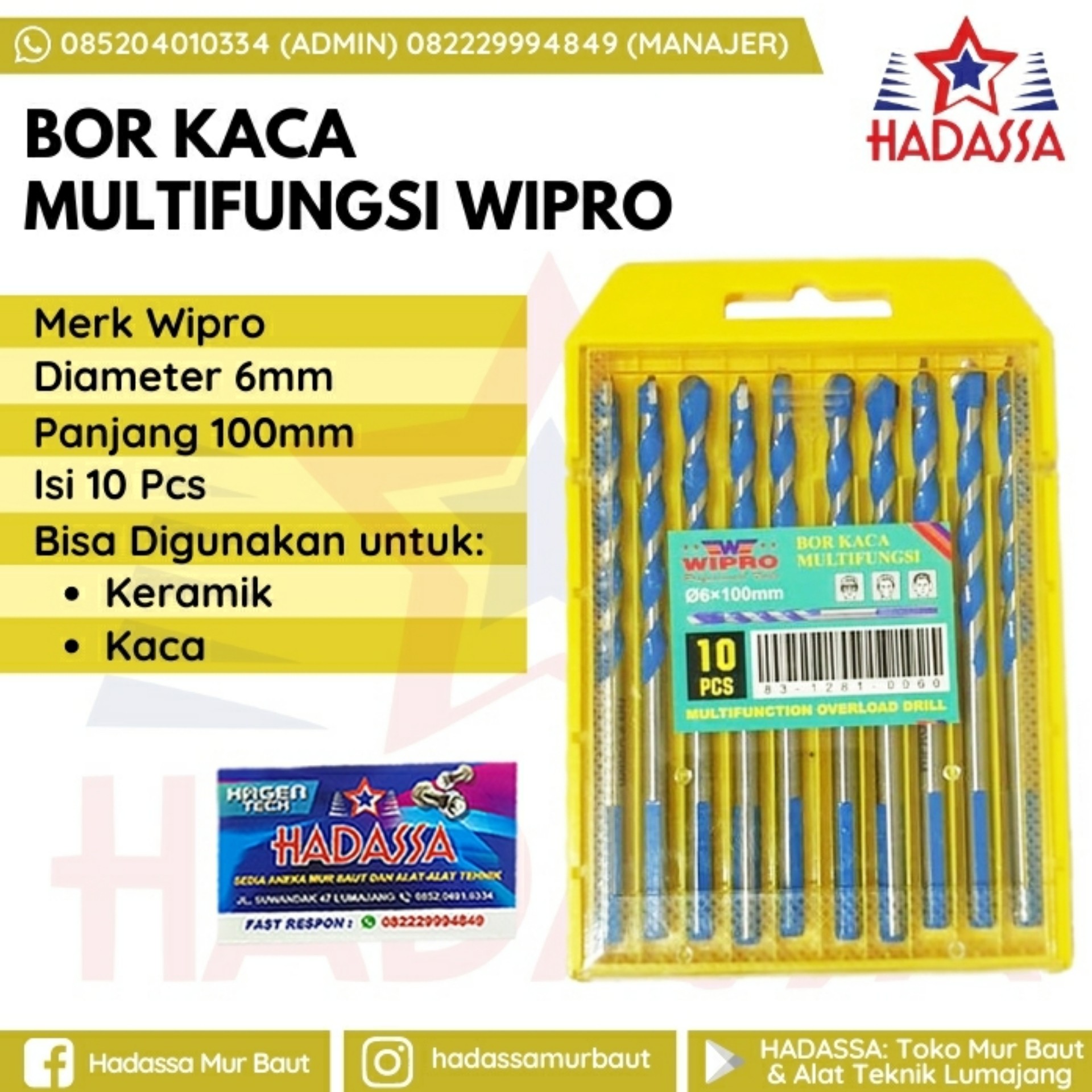 Bor Kaca Multifungsi Wipro