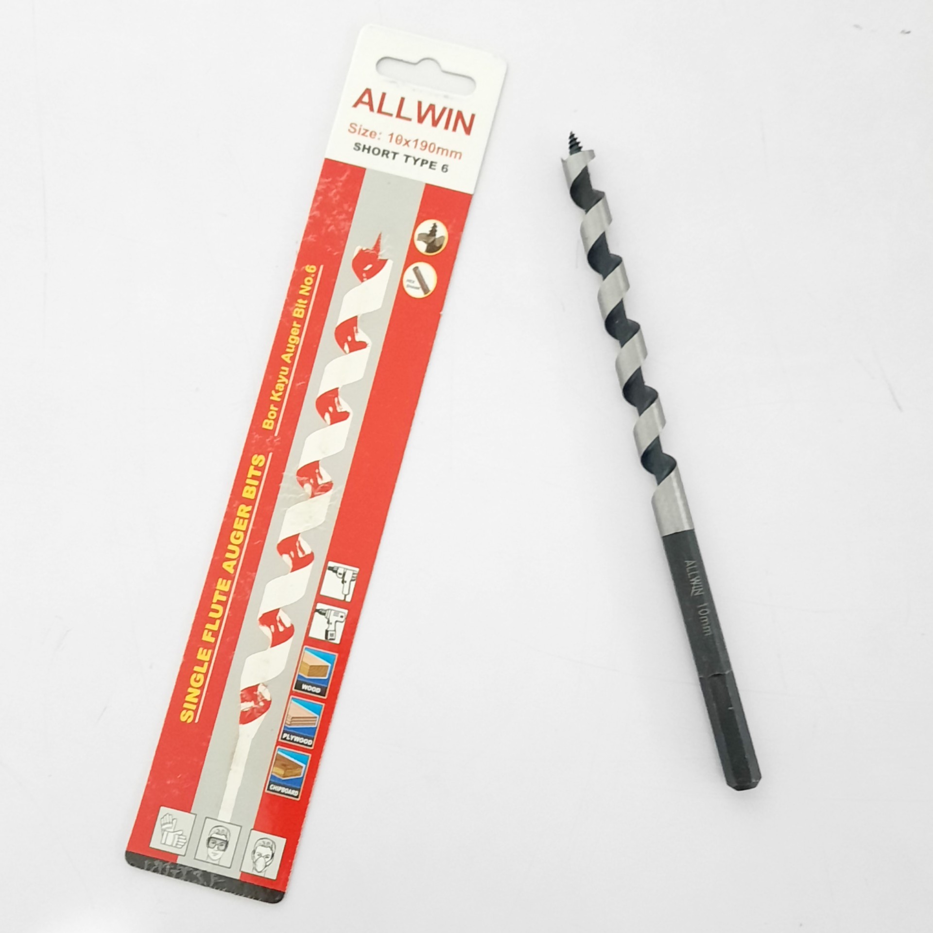 Bor Kayu Auger Bit No 6 10x190mm ALLWIN 5