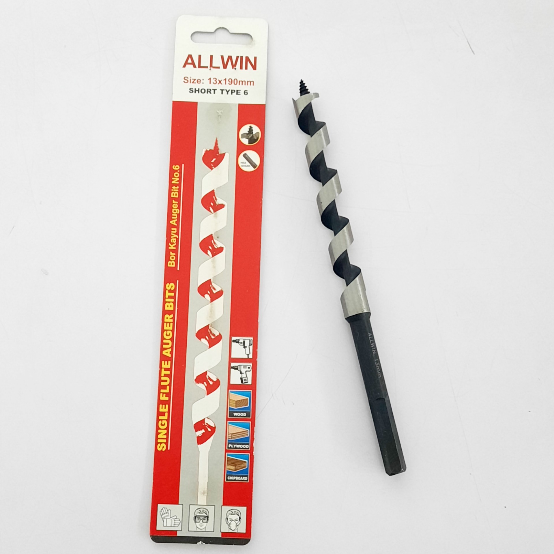 Bor Kayu Auger Bit No 6 13x190mm ALLWIN 5