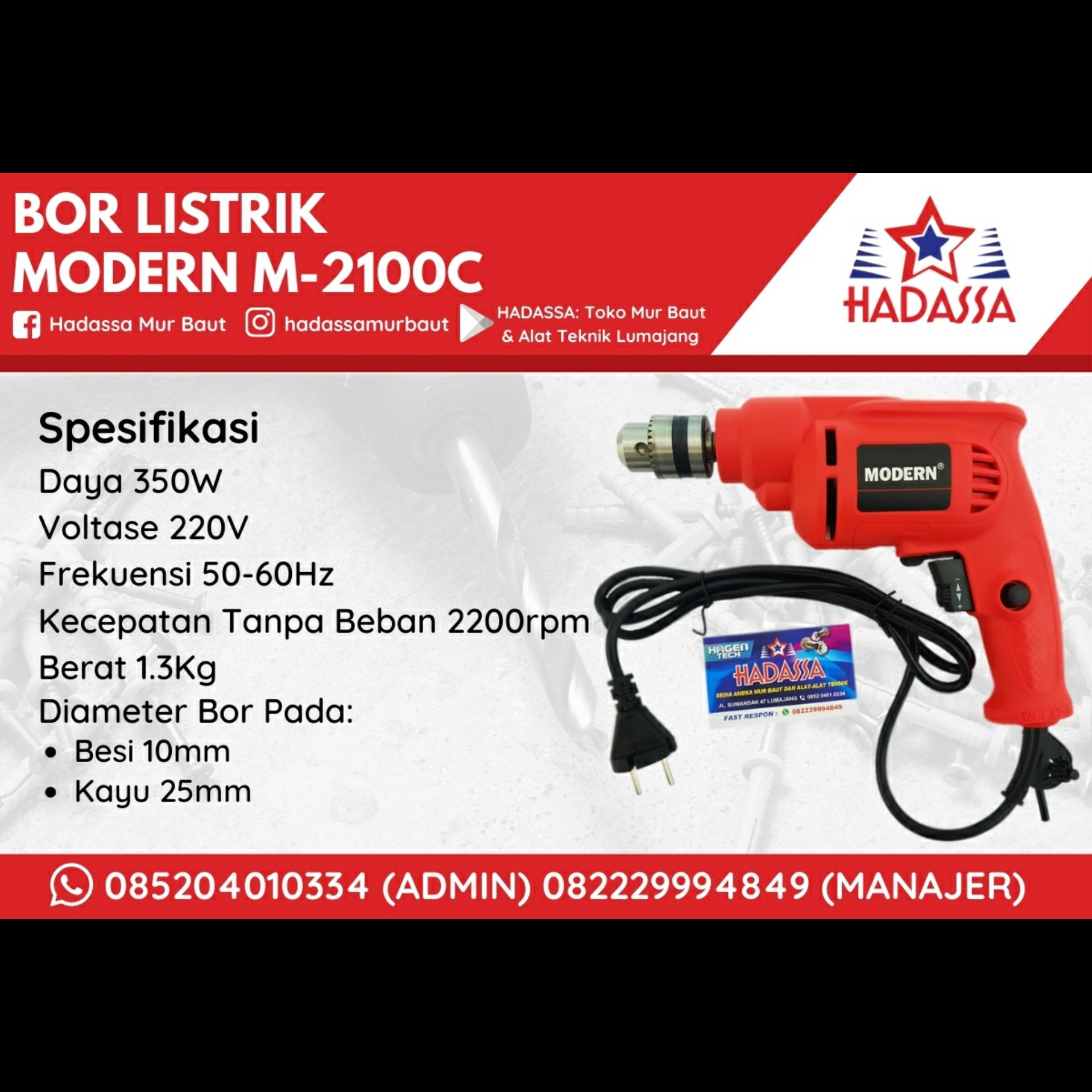 Bor Listrik Modern M-2100C