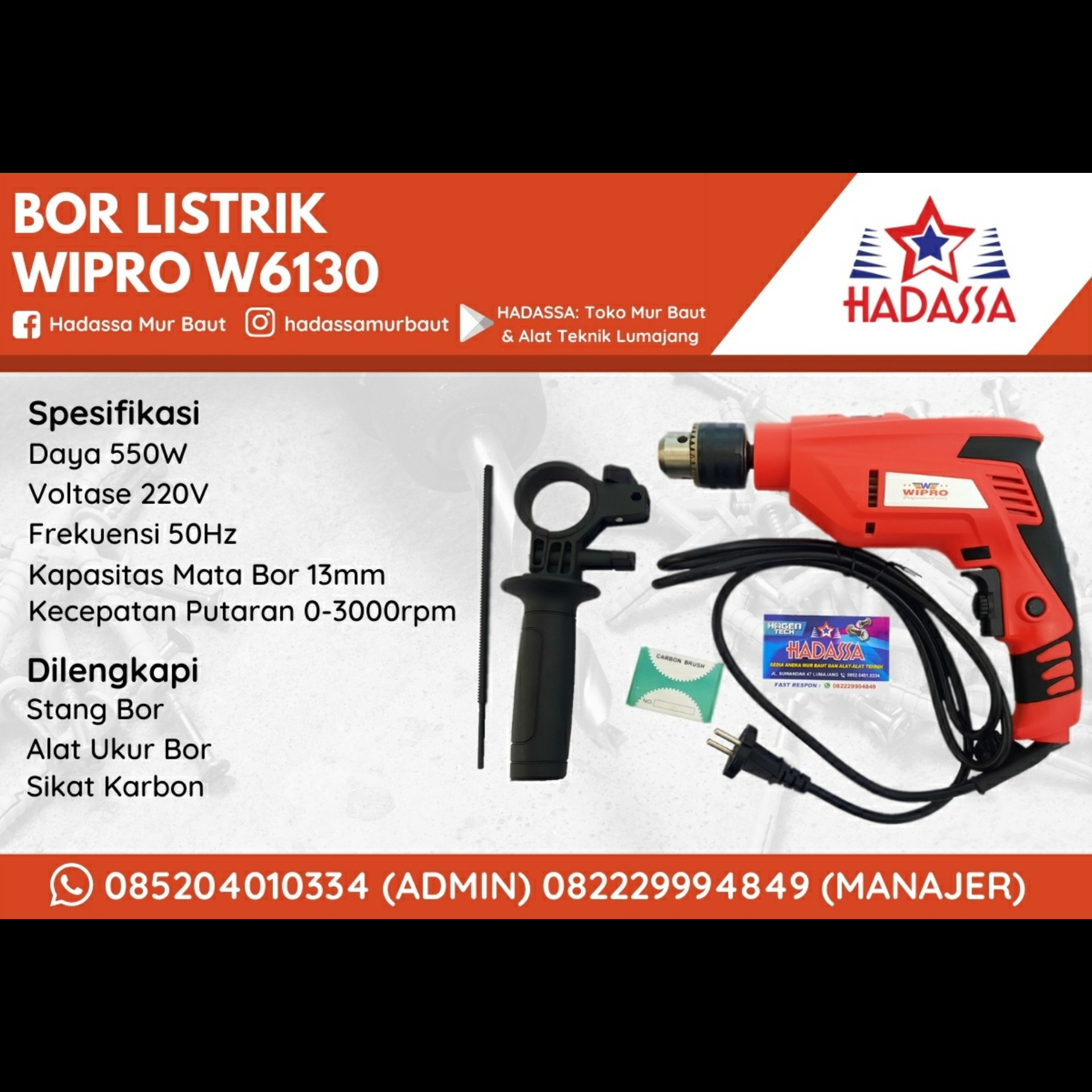 Bor Listrik Wipro W6130