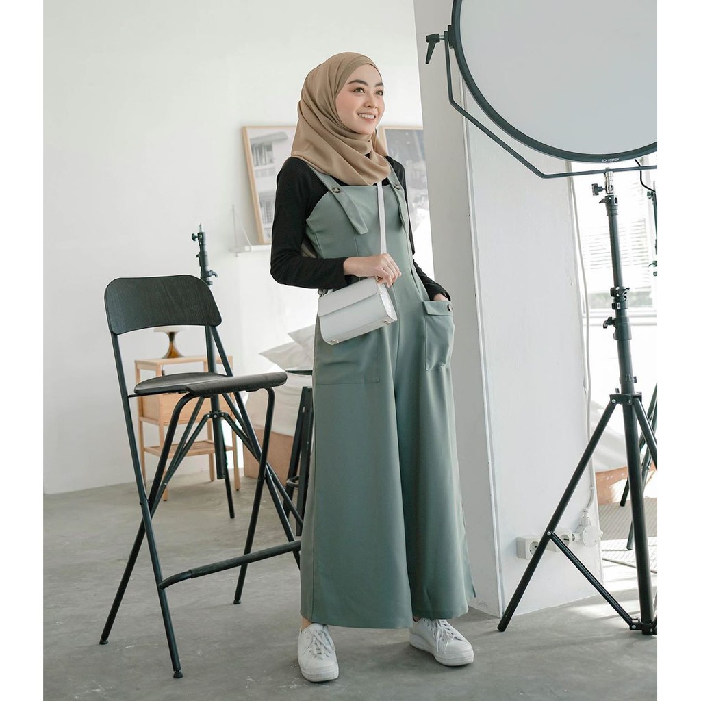 Borju Overall Basic Polos Fashion Muslim Wanita