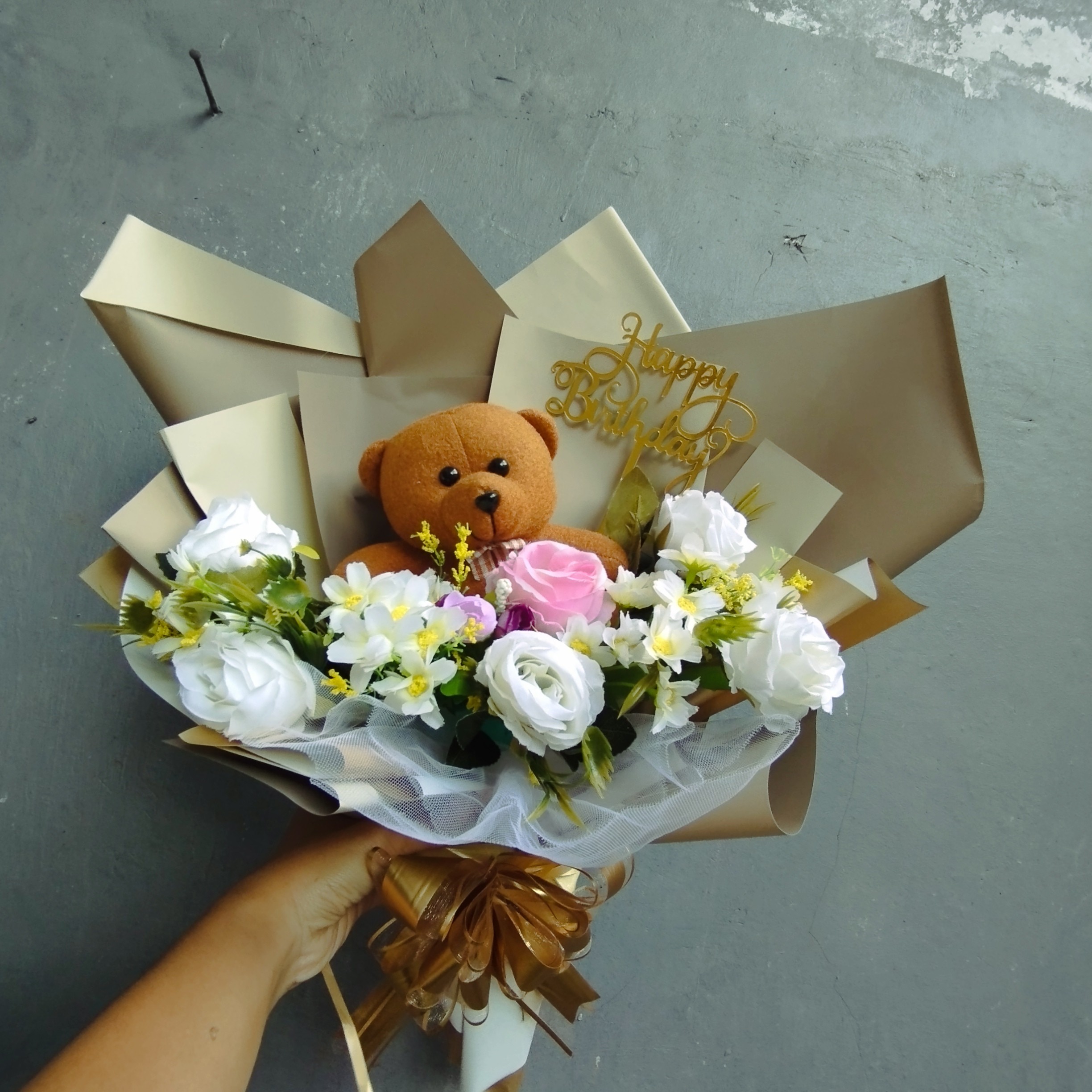 Buket Boneka Full Of Flower Cokelat