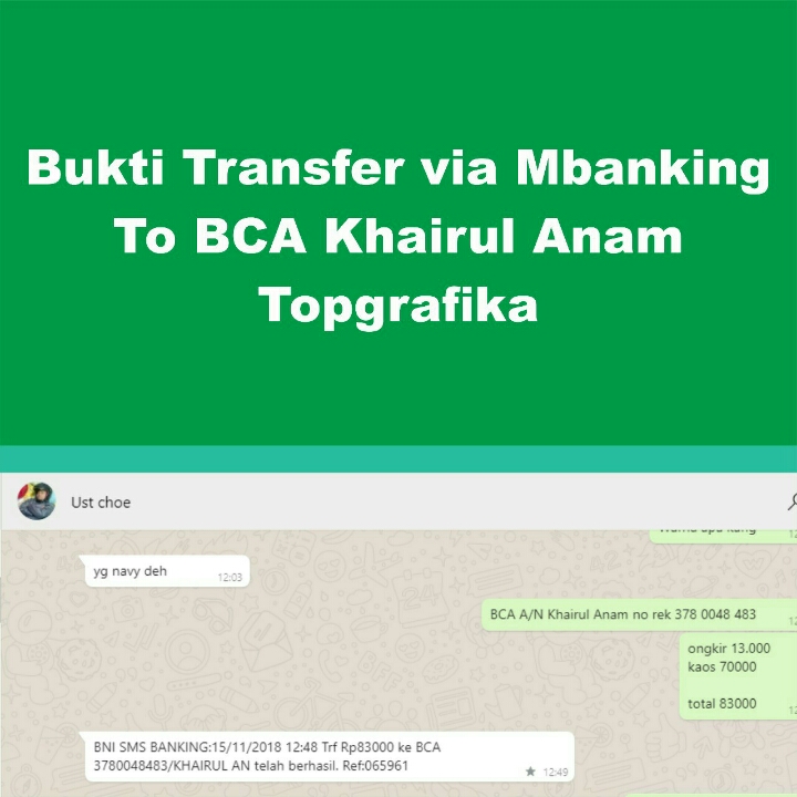 Bukti TF Dan Kirim Barang Terbaru