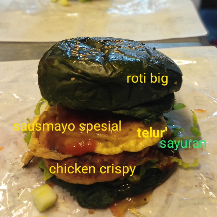 Burger Black Chicken Crispy