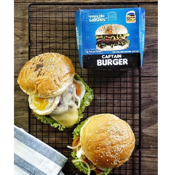 Burger Daging Giling Keju Slice Telur