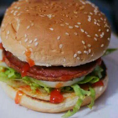 Burger Stik Ayam Sosis Dobel Keju