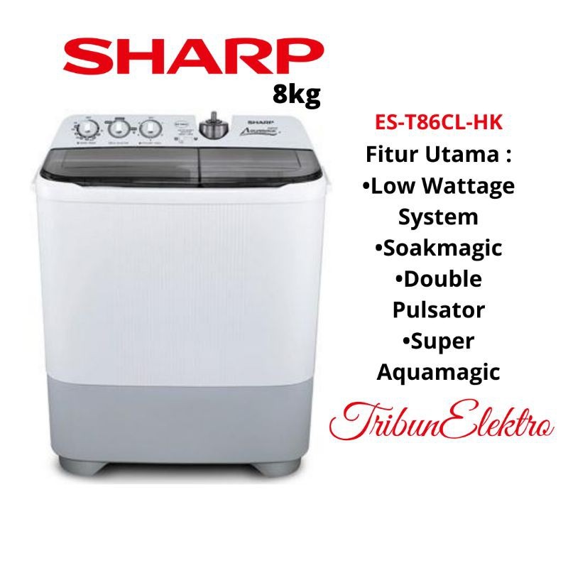 C10-- MESIN CUCI SHARP 2 TABUNG ES-T861CL HK MERK  PER UNIT 3