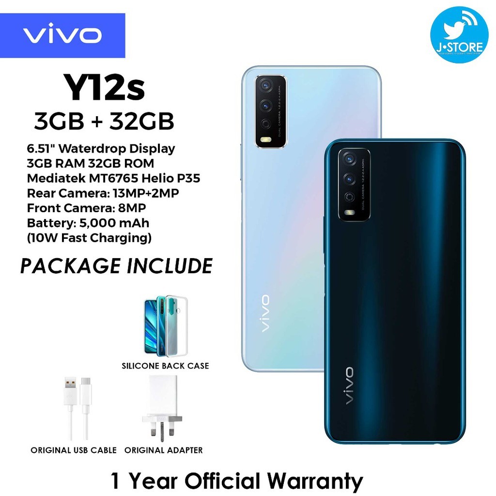 C10-- VIVO Y12S RAM 3 GB ROM 32 GB MERK  PER UNIT 3