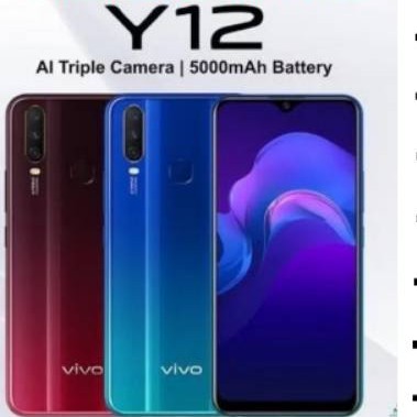 C12-VIVO Y12 RAM 3GB ROM 64GB 5000MAH MERK VIVO PER UNIT