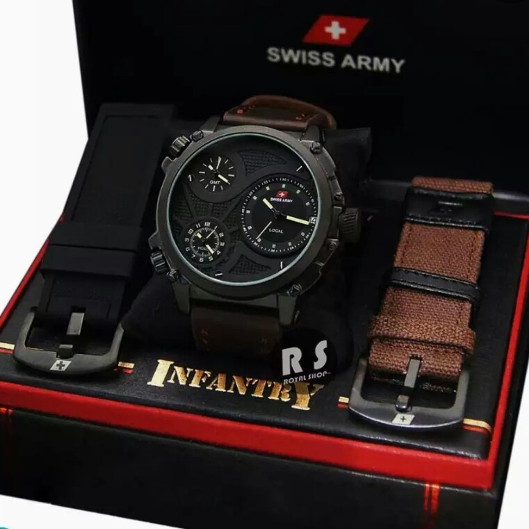 C3-- JAM TANGAN  PRIA SWISS ARMY INVANTRY MERK - PER UNIT