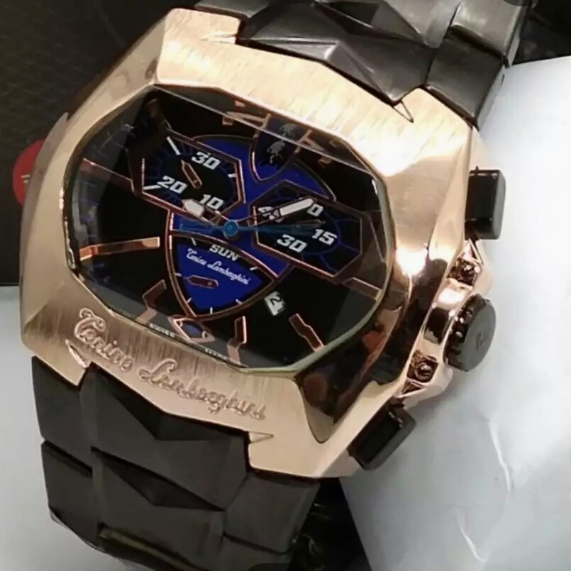 C3-- JAM TANGAN PRIA LAMBORGHINI E2156 RANTAI STAINLESS  MERK - PER UN