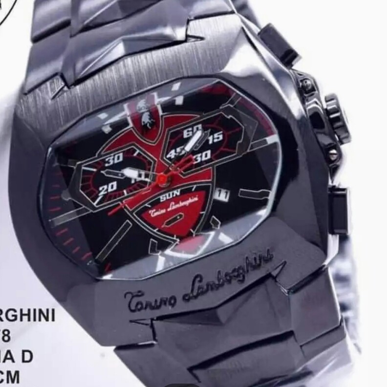 C3-- JAM TANGAN PRIA LAMBORGHINI E2156 RANTAI STAINLESS  MERK - PER UN 2