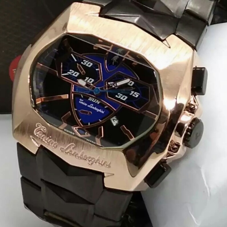 C3-- JAM TANGAN PRIA LAMBORGHINI E2156 RANTAI STAINLESS  MERK - PER UN 3