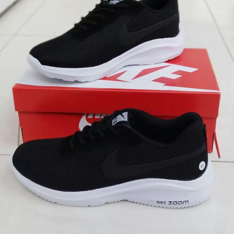 C3-- SEPATU CASUAL SNEAKERS NIKE2 ZOOM HITAM MERK - PER UNIT 3