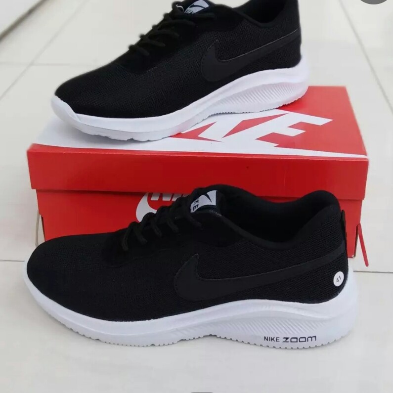 C3-- SEPATU CASUAL SNEAKERS NIKE2 ZOOM HITAM MERK - PER UNIT 3