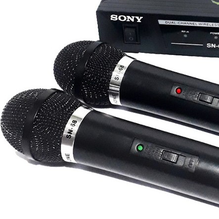 C3-MICROPHONE SONY SN-68 MICROPHONE DOUBLE WIRELESS UHF MERK SONY PER 2