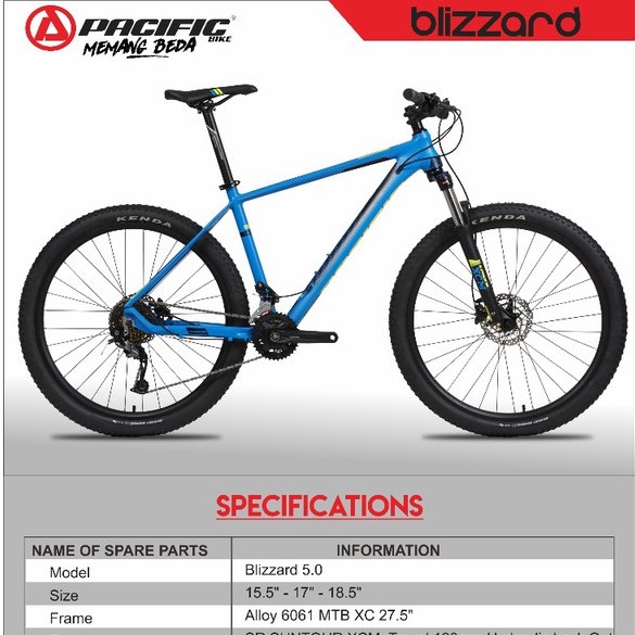 C3-SEPEDA PACIFIC-275 MTB PC BLIZZARD 50 MERK PACIFIC PER UNIT