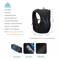 C6-- AONIJIE C9102 BACKPACK VEST 5L - 2 SOFT FLASK TRAIL RUNNING - ROS 3