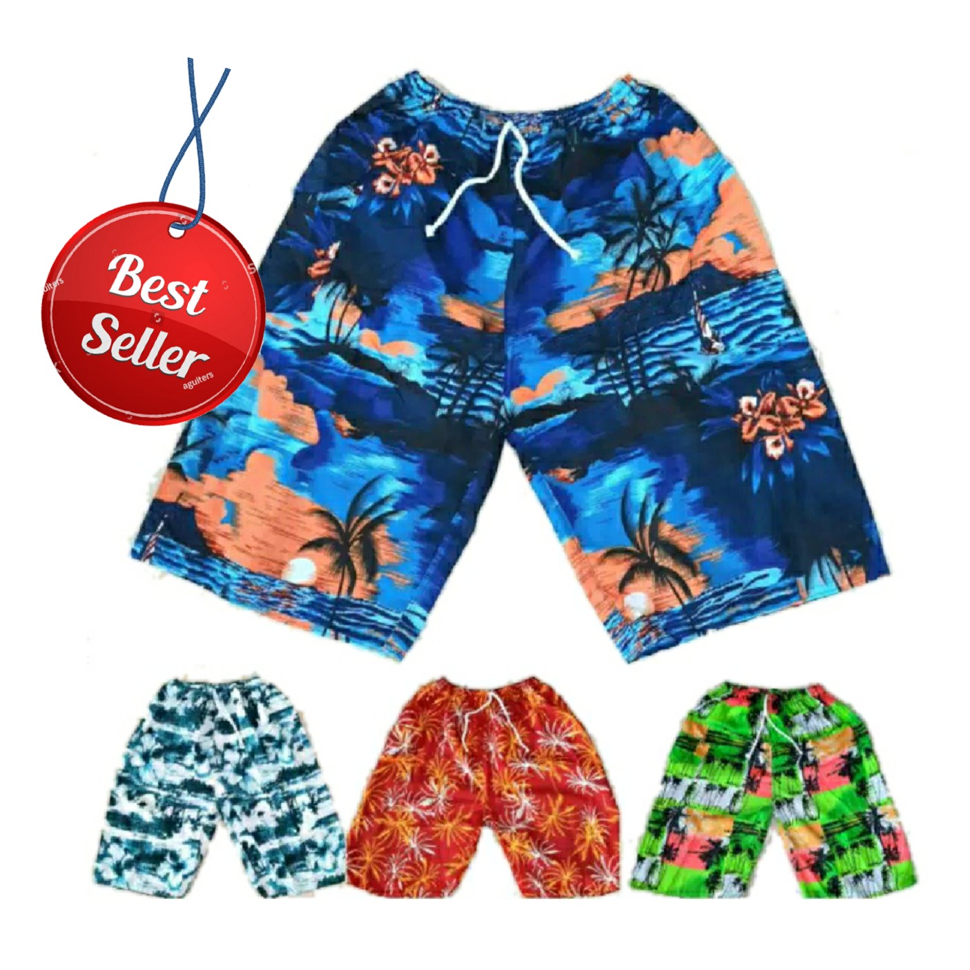 CELANA PANTAI PRIA Motif Hawaii  BALI -01