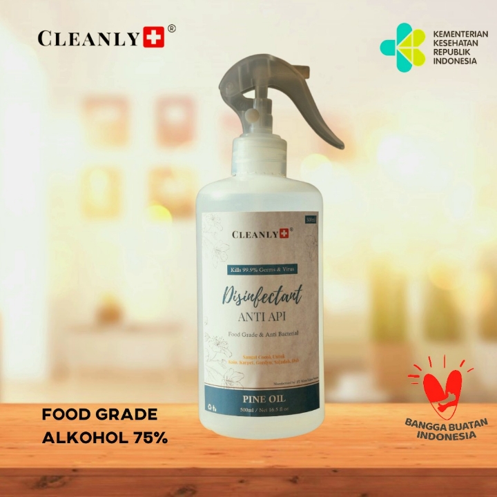 CLEANLY Disinfektan Foodgrade Tahan Api-Alkohol-Pine Oil 500ml