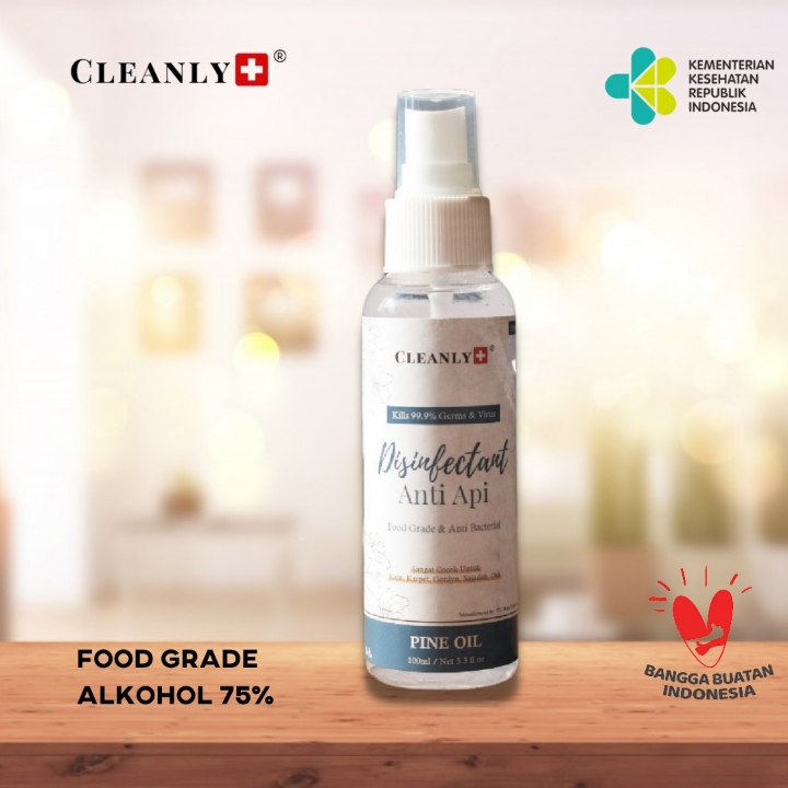 CLEANLY Disinfektan Foodgrade Tahan Api-Alkohol-Pine Oil 100ml