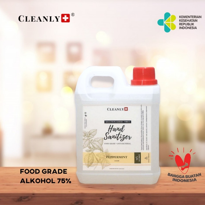 CLEANLY Handsanitizer Foodgrade Cair-Alkohol-Peppermint 1liter