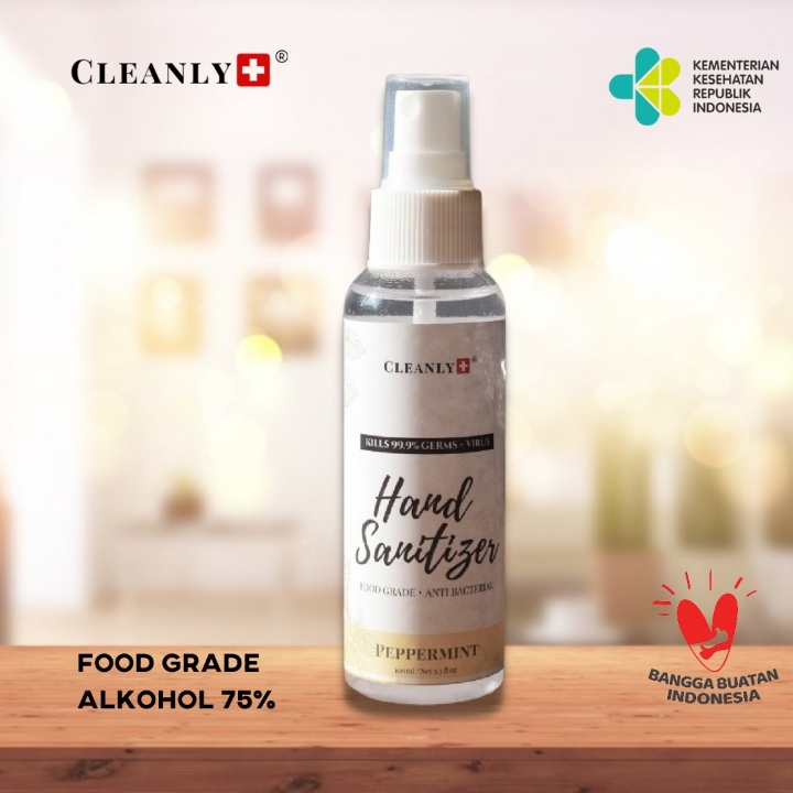 CLEANLY Handsantizer Foodgrade Cair-alkohol-peppermint