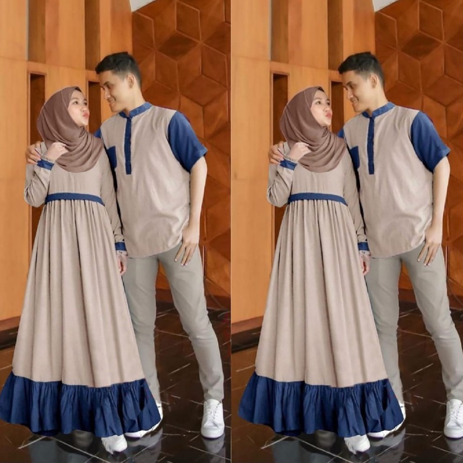 COUPLE ARON  SET MOSCREPE PREMIUM CP ARON TERMURAH BAJU PASANGAN 4