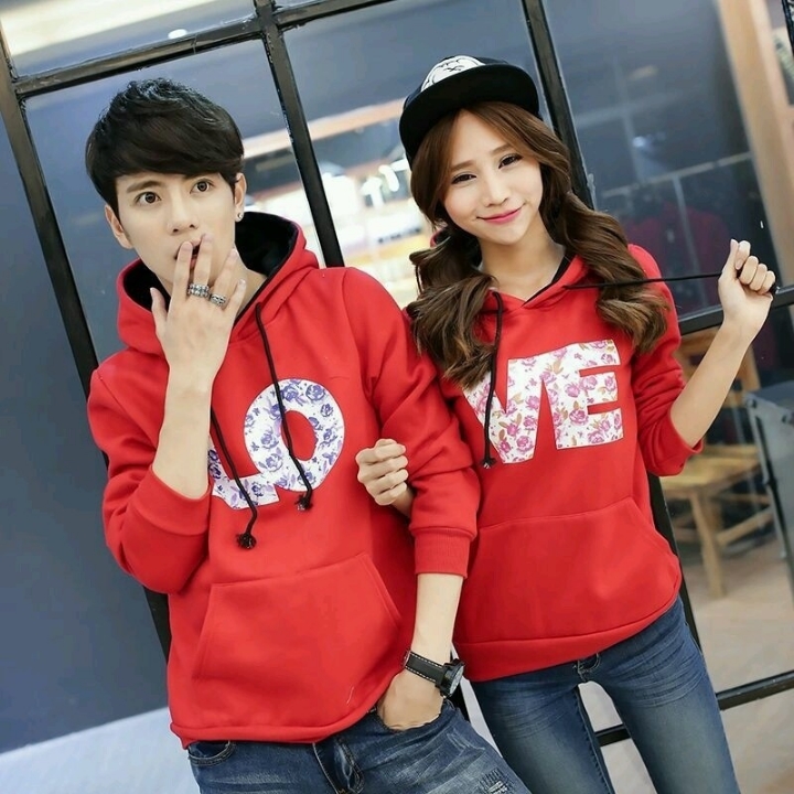 COUPLE HOODIE LOVE RED CHILLIE