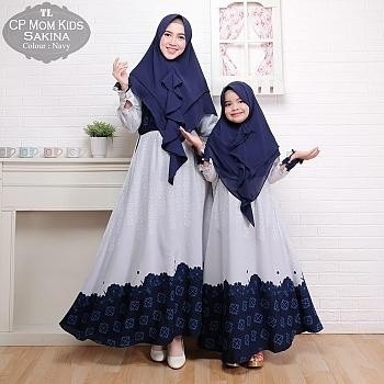 COUPLE MK SAKINA NAVY SYARI SET