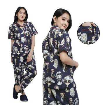 CP RETRO -PIYAMA MOTIF RETRO - BAJU TIDUR WANITA 3