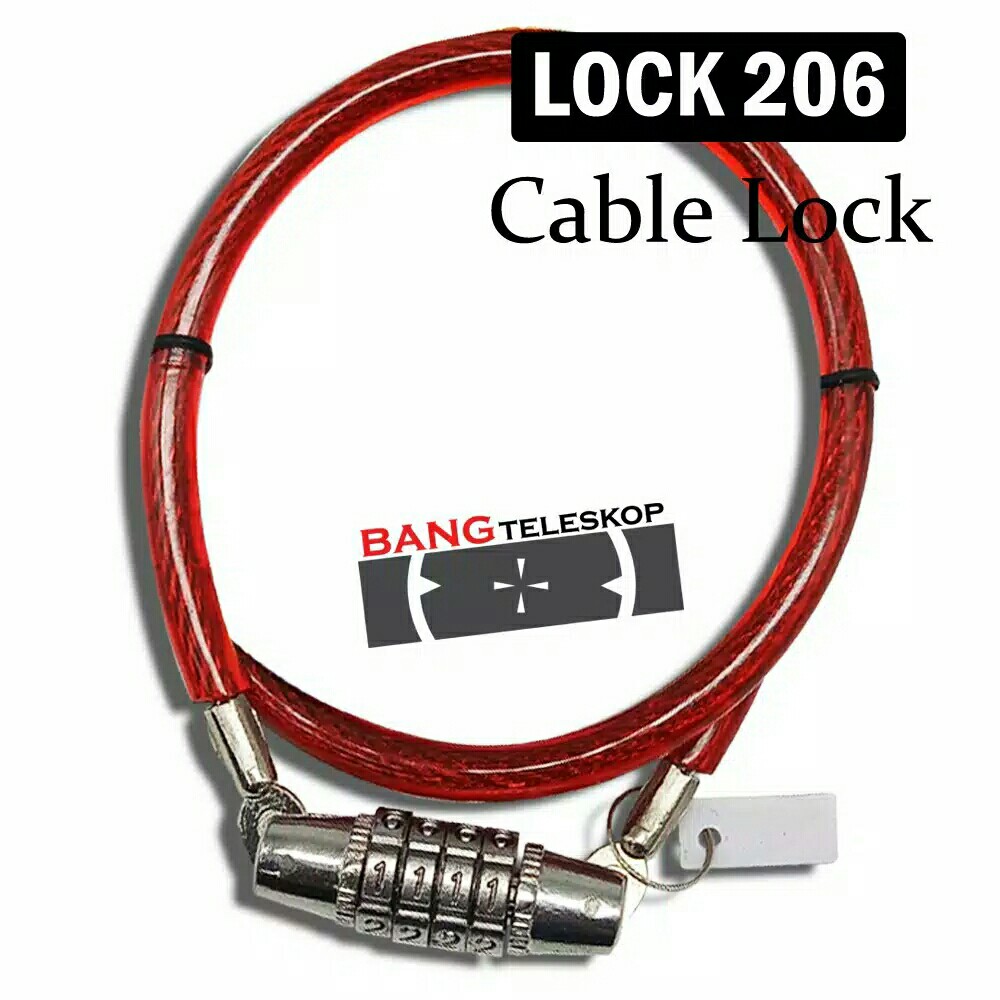 Cable Lock Nomor PIN Pengaman Sepeda DLL